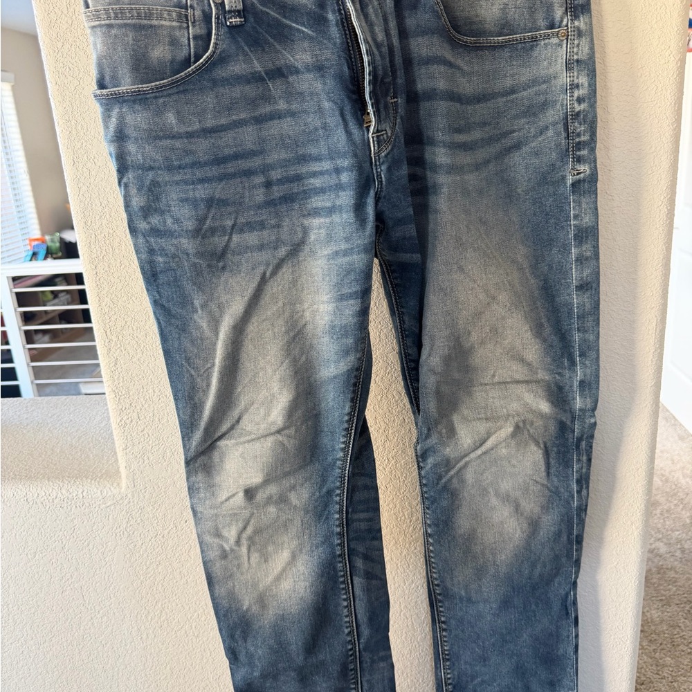 Express Men's Faded Blue Skinny Jeans
